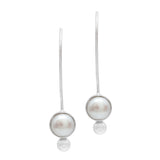 Silver Plated Pearl  Dangle Earrings