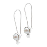 Silver Plated Pearl  Dangle Earrings