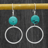 Silver Plated Turquoise  Dangle Earrings