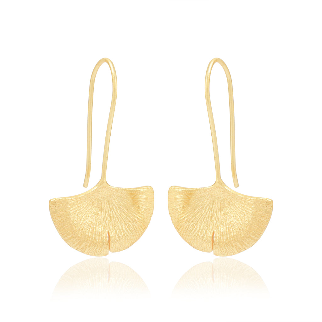 Gingko Leaf Hook Earrings