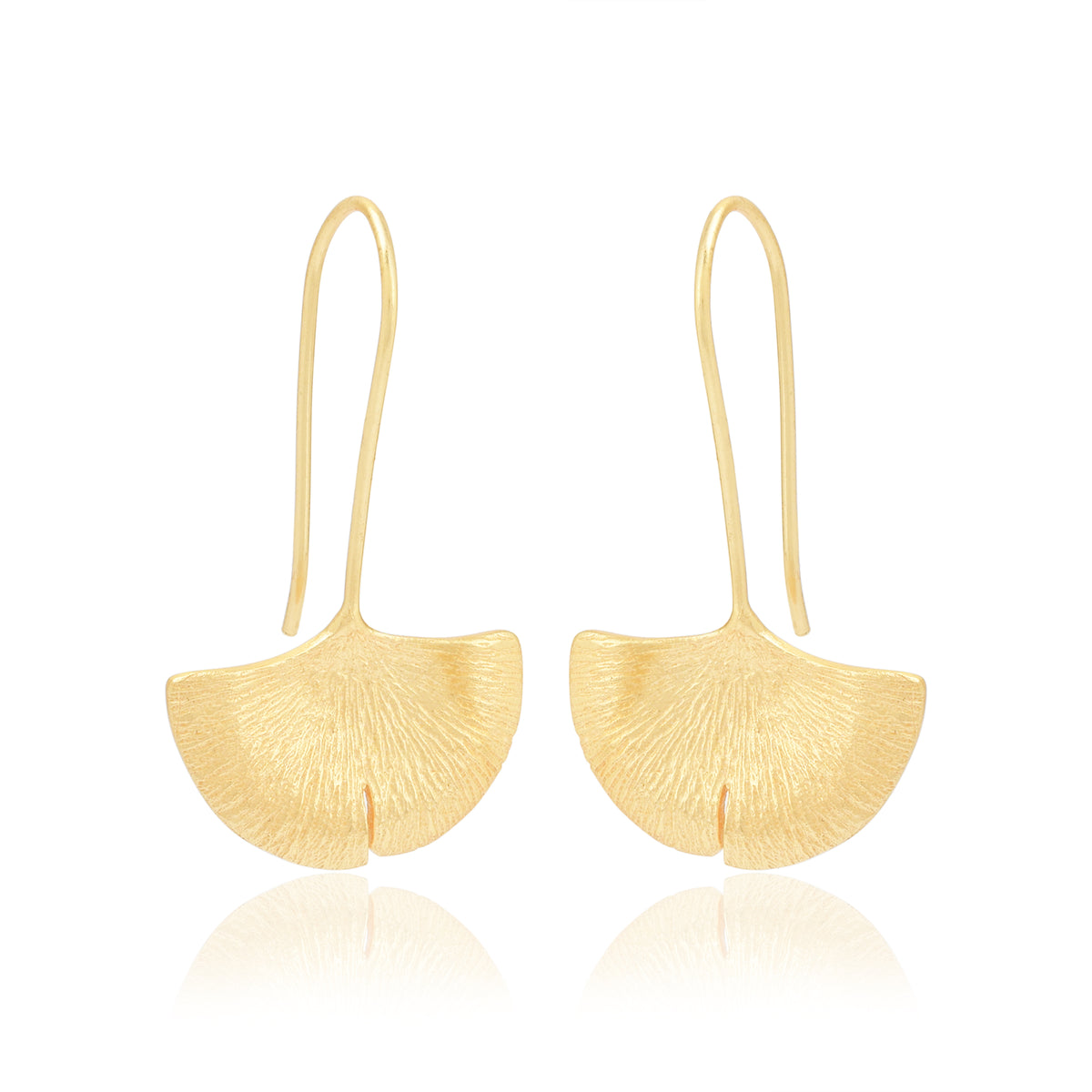 Gingko Leaf Hook Earrings
