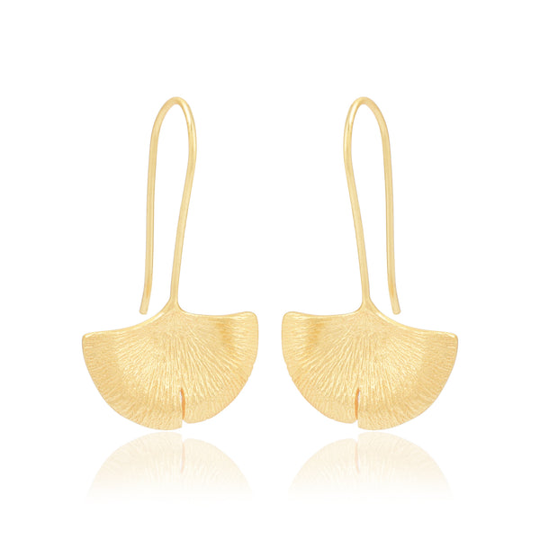 Gingko Leaf Hook Earrings