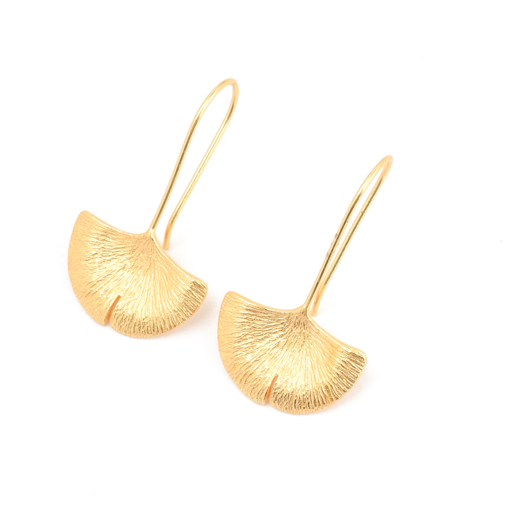 Gingko Leaf Hook Earrings