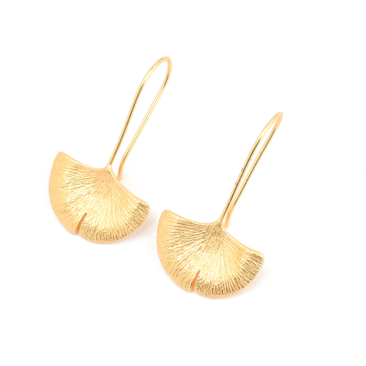 Gingko Leaf Hook Earrings