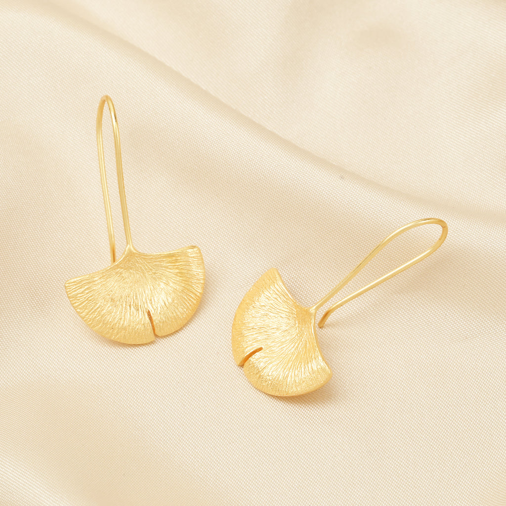 Gingko Leaf Hook Earrings