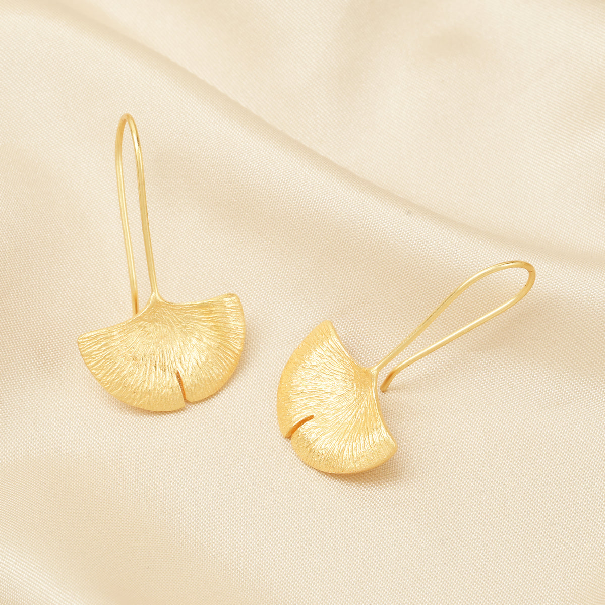 Gingko Leaf Hook Earrings