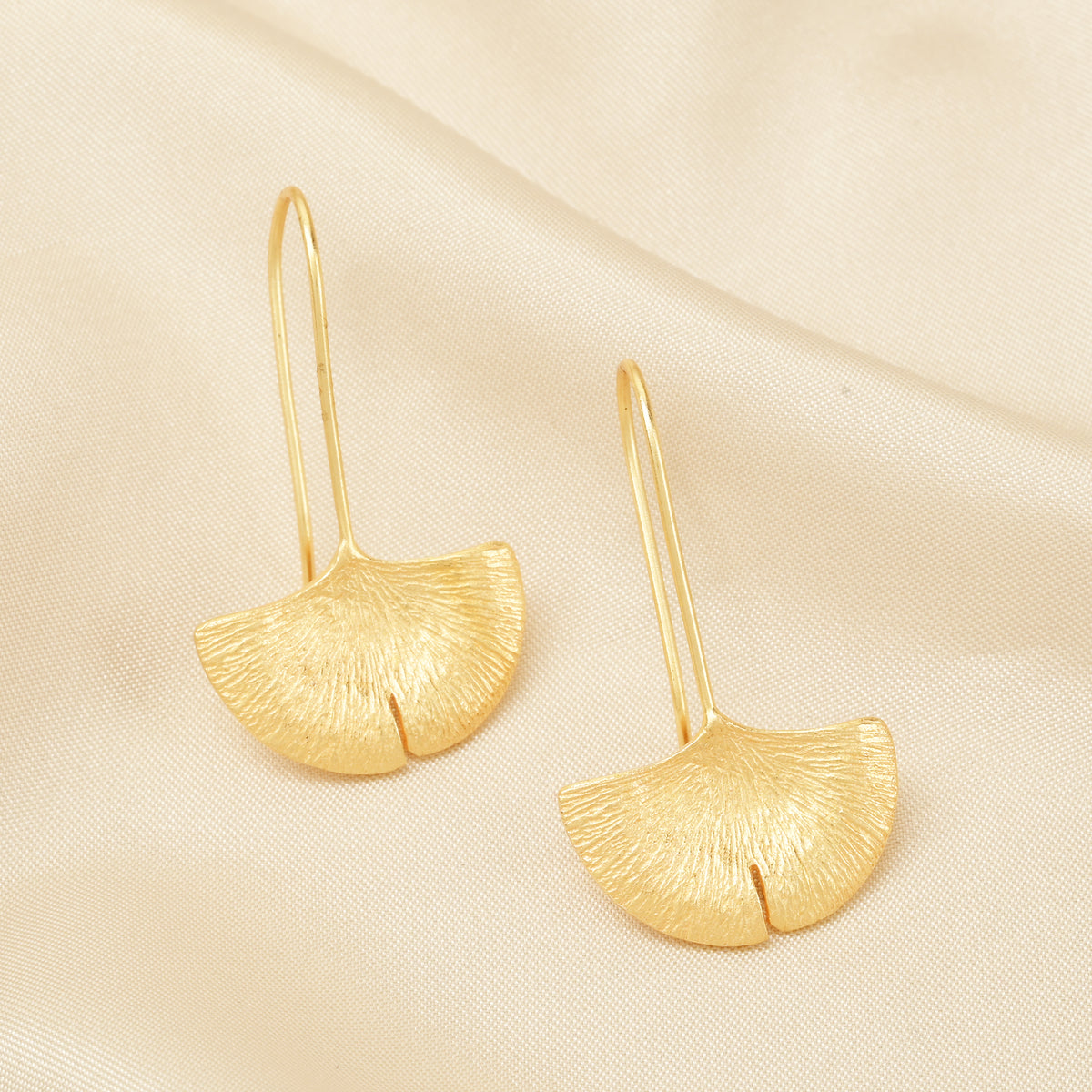 Gingko Leaf Hook Earrings