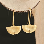 Gingko Leaf Hook Earrings