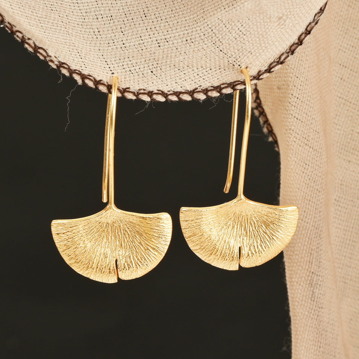 Gingko Leaf Hook Earrings