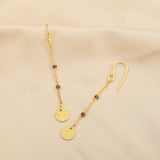 Hammered with Smoky Beads Dangle Earring