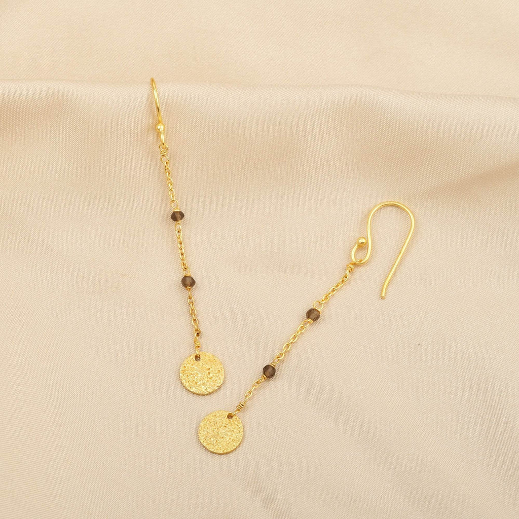 Smoky Beads Texture Dangle Earrings - La Vitá Jewels