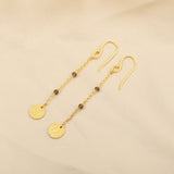 Hammered with Smoky Beads Dangle Earring
