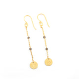 Hammered with Smoky Beads Dangle Earring
