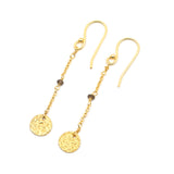 Hammered with Smoky Beads Dangle Earring
