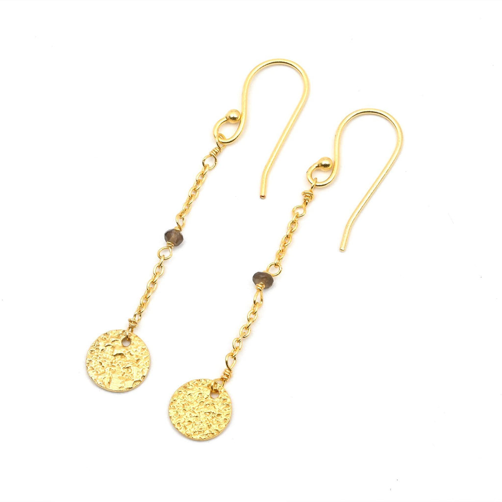 Smoky Beads Texture Dangle Earrings - La Vitá Jewels