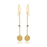 Hammered with Smoky Beads Dangle Earring