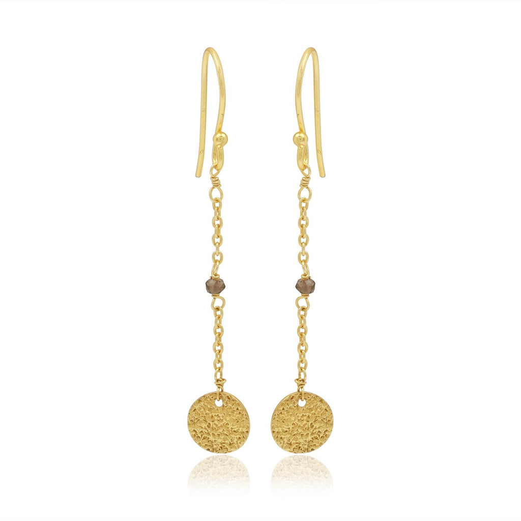 Smoky Beads Texture Dangle Earrings - La Vitá Jewels