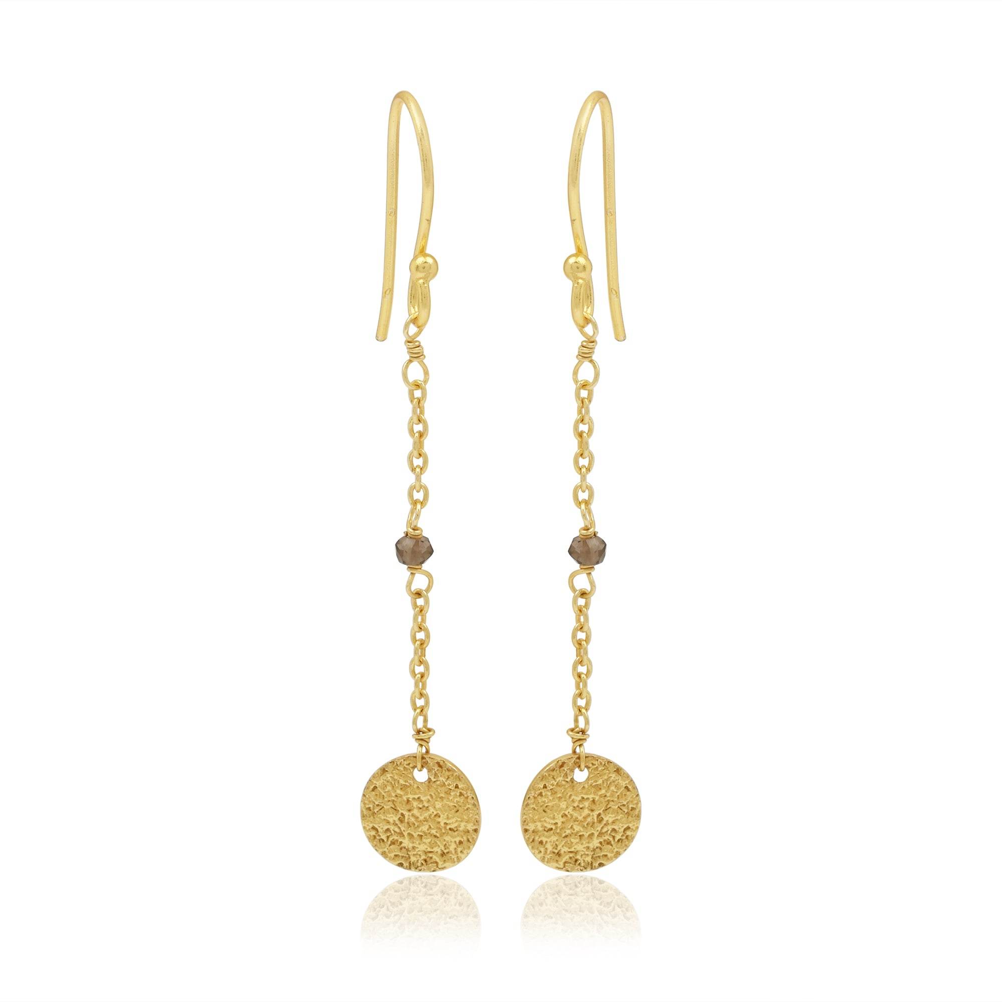 Smoky Beads Texture Dangle Earrings - La Vitá Jewels