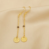 Hammered with Smoky Beads Dangle Earring