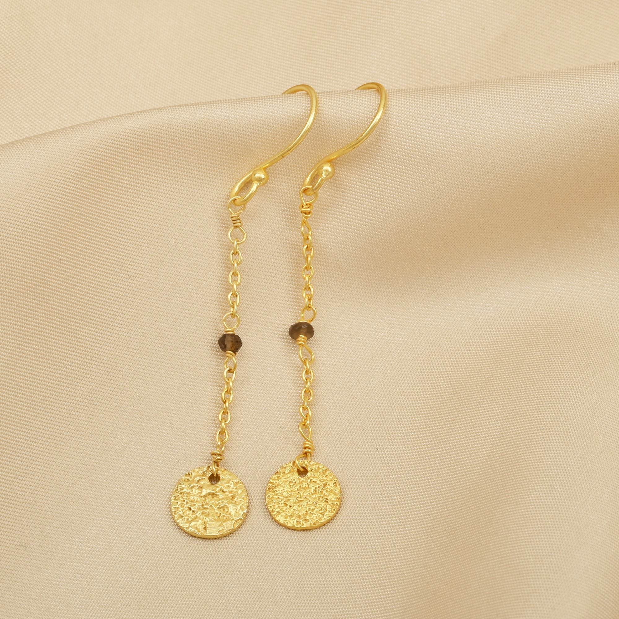 Smoky Beads Texture Dangle Earrings - La Vitá Jewels
