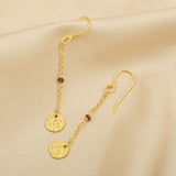 Hammered with Smoky Beads Dangle Earring