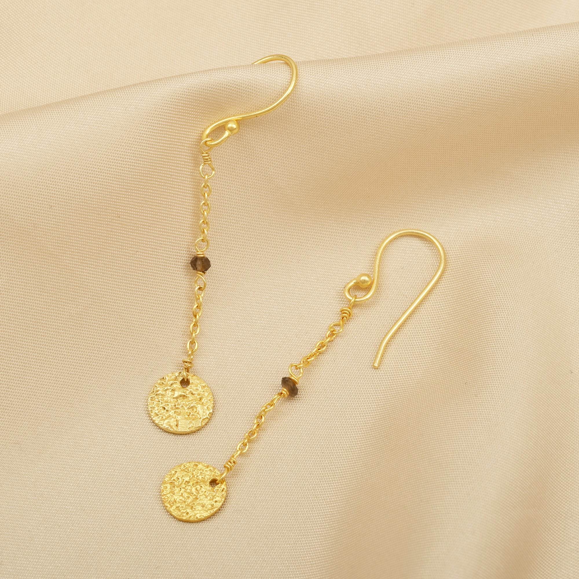 Smoky Beads Texture Dangle Earrings - La Vitá Jewels