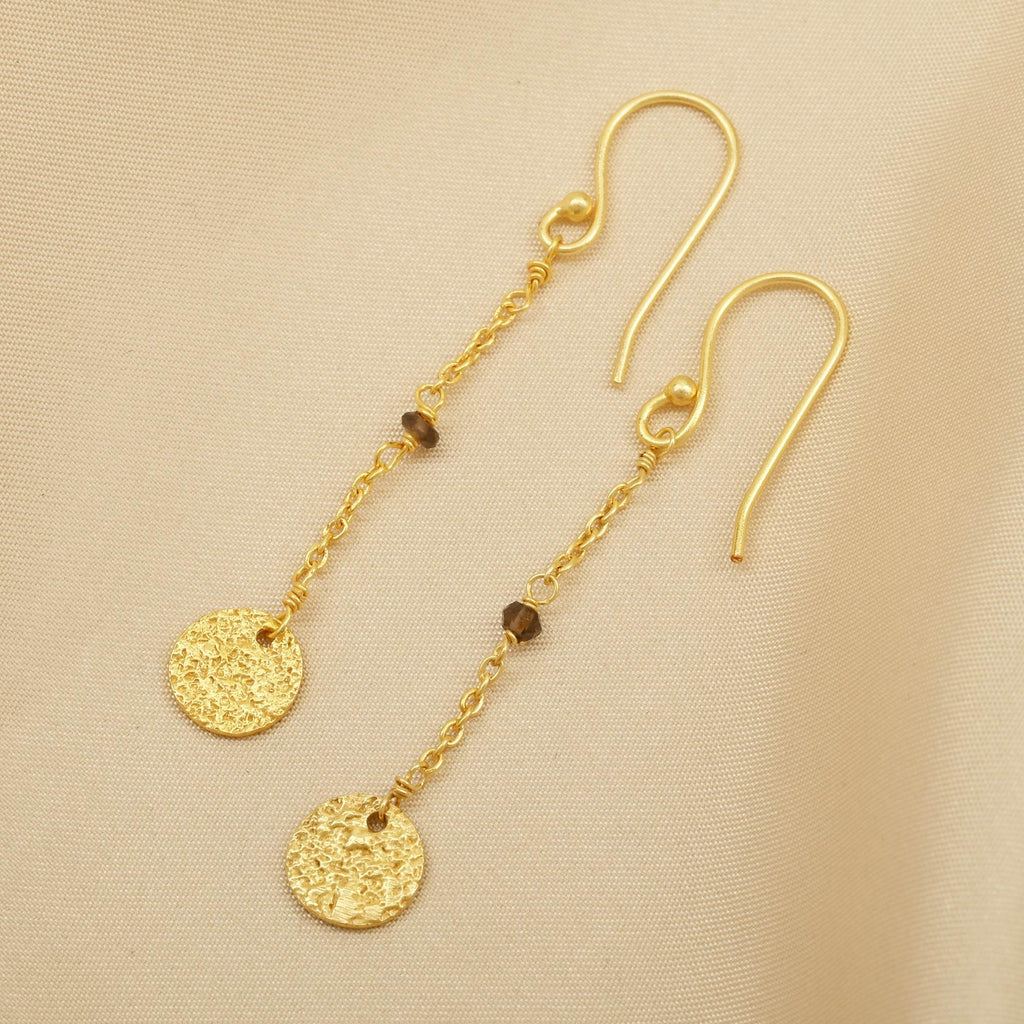 Smoky Beads Texture Dangle Earrings - La Vitá Jewels