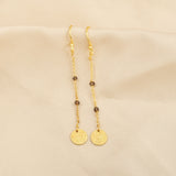 Hammered with Smoky Beads Dangle Earring