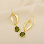 Green Crystal Textured Earrings - La Vitá Jewels