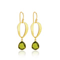 Green Crystal Textured Earrings - La Vitá Jewels