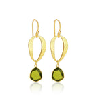 Green Crystal Textured Earrings - La Vitá Jewels