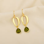Green Crystal Textured Earrings - La Vitá Jewels