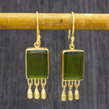 Vessonite Lapis Lazuli Peridot Labradorite  Dangle Earrings