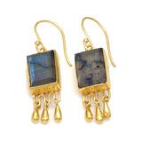 Vessonite Lapis Lazuli Peridot Labradorite  Dangle Earrings