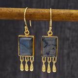 Vessonite Lapis Lazuli Peridot Labradorite  Dangle Earrings