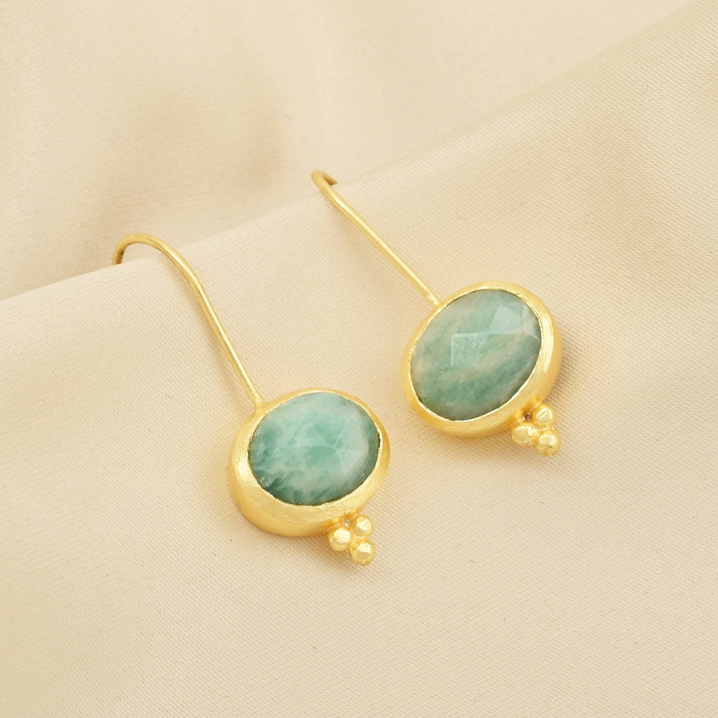Amazonite Vintage Vibes Earrings - La Vitá Jewels