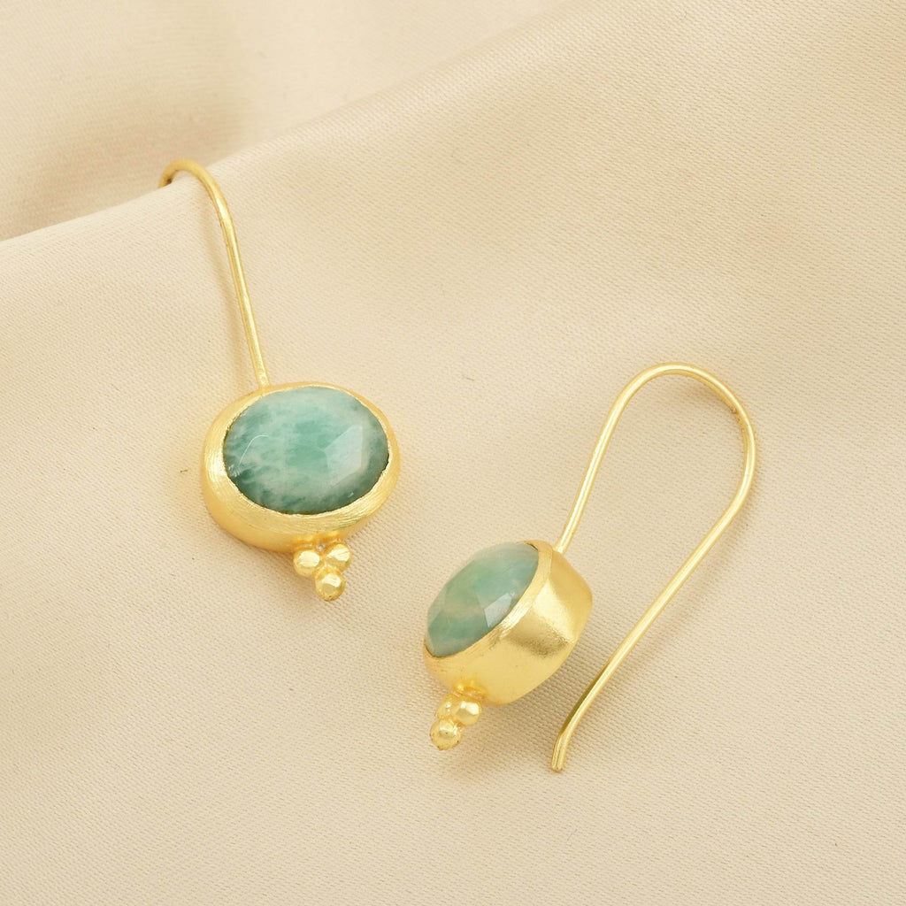Amazonite Vintage Vibes Earrings - La Vitá Jewels
