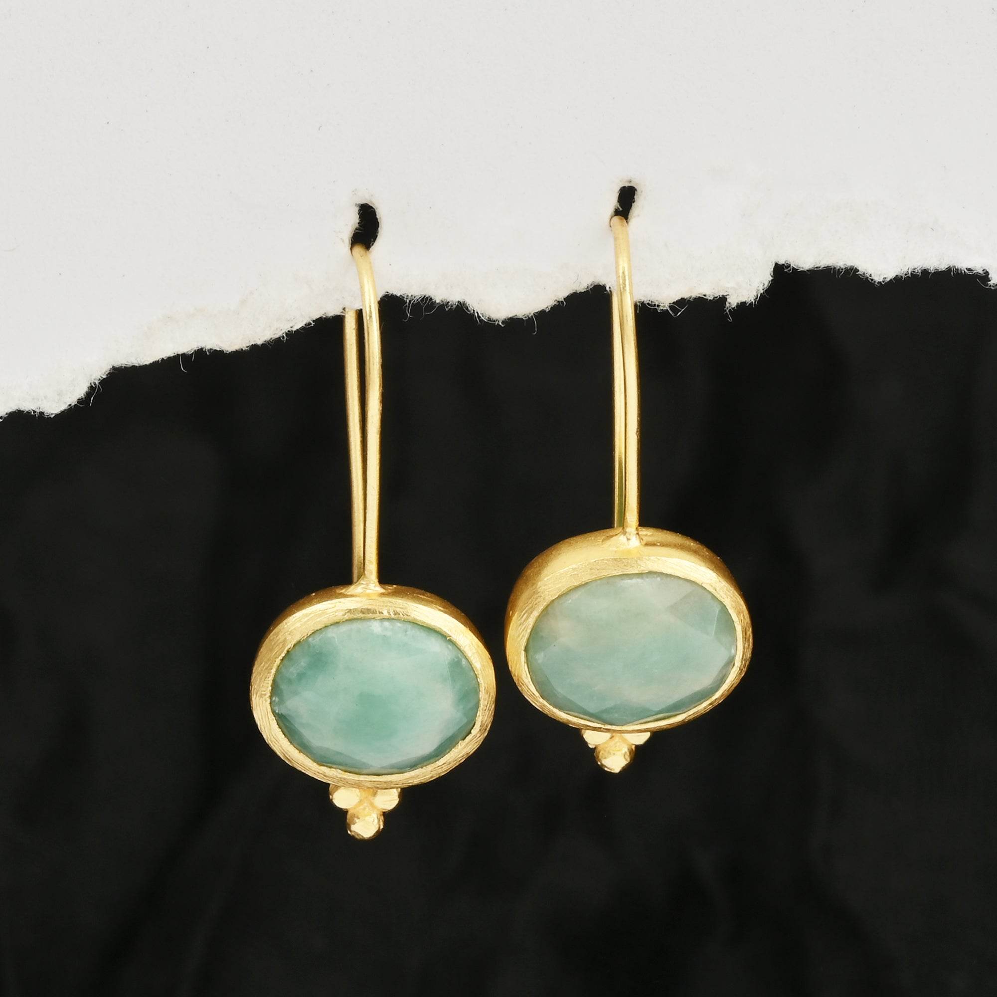 Amazonite Vintage Vibes Earrings - La Vitá Jewels