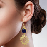 925 Silver  Blue Sapphire   Earrings