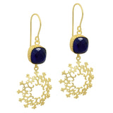 925 Silver  Blue Sapphire   Earrings