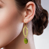 Green Tourmaline  Dangle Earrings