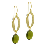 Green Tourmaline  Dangle Earrings