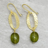 Green Tourmaline  Dangle Earrings