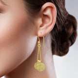 Hammered Round Disc Dangle Earrings