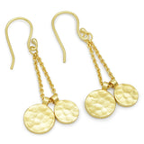 Hammered Round Disc Dangle Earrings