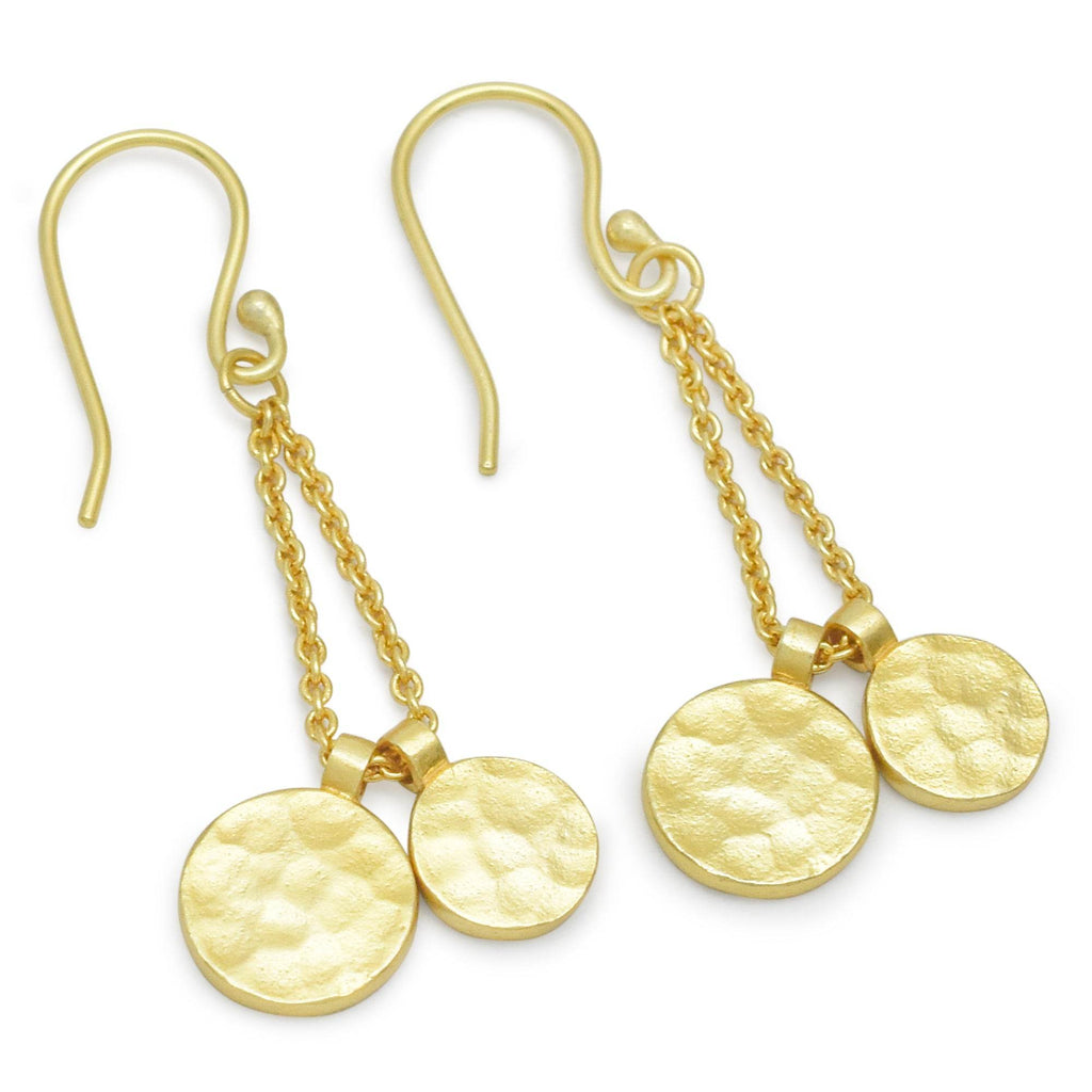 Round Disc Textured Earrings - La Vitá Jewels