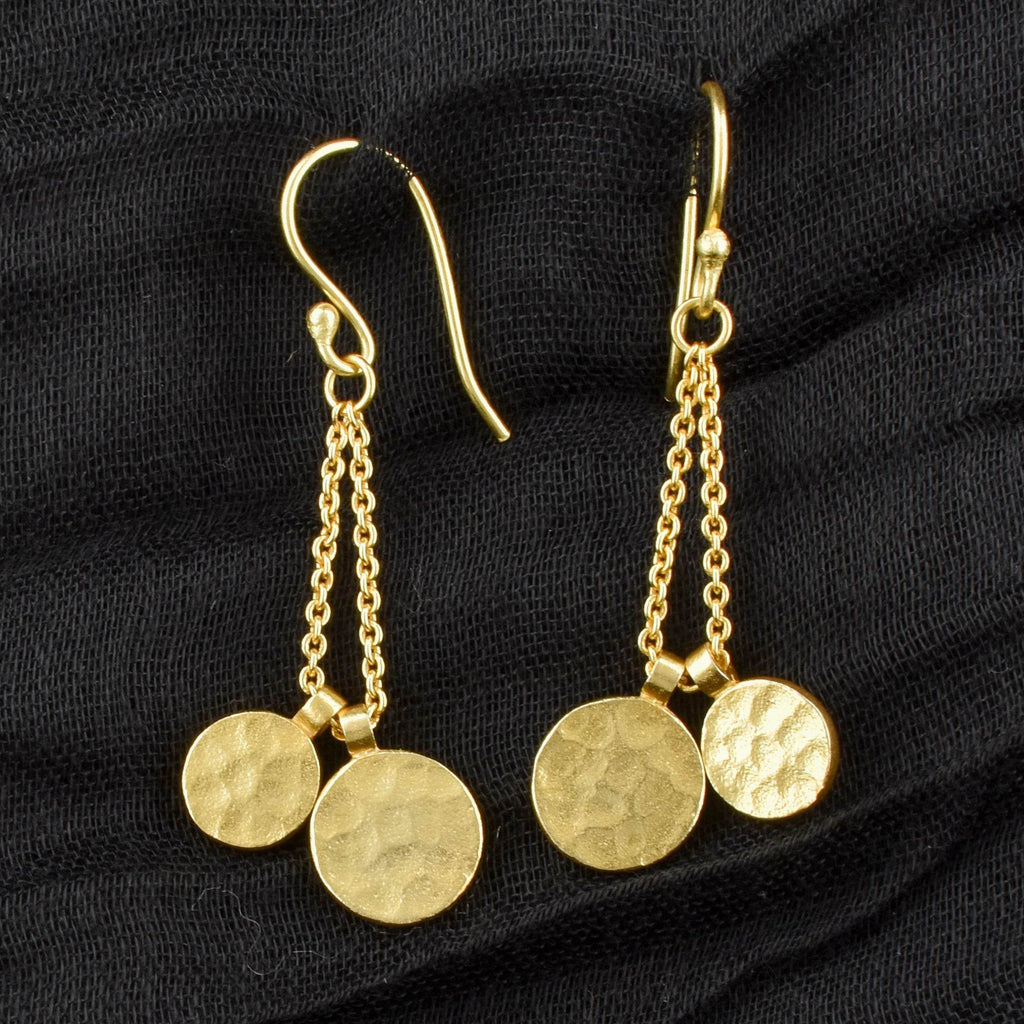 Round Disc Textured Earrings - La Vitá Jewels