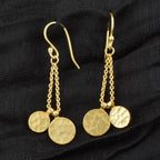 Round Disc Textured Earrings - La Vitá Jewels