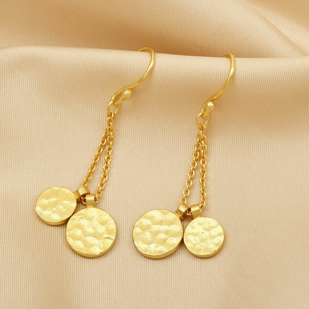 Round Disc Textured Earrings - La Vitá Jewels