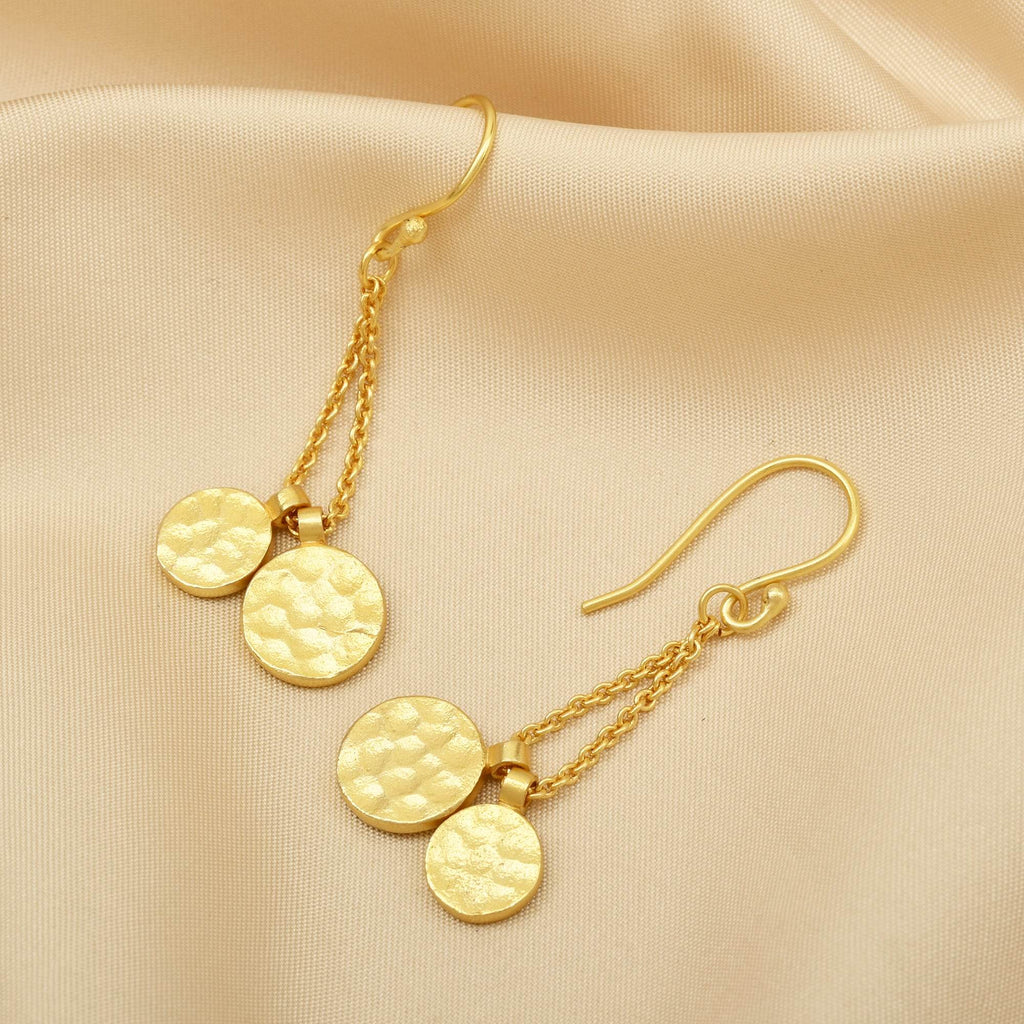 Round Disc Textured Earrings - La Vitá Jewels